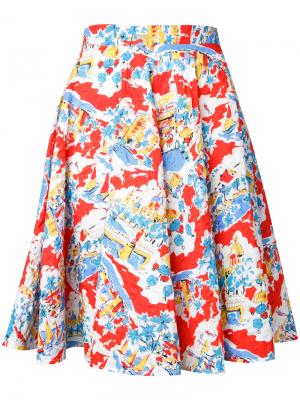 А-образная юбка с цветочным принтом Mikio Sakabe. Цвет: многоцветный