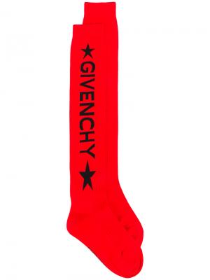 Носки с принтом логотипа Givenchy. Цвет: красный