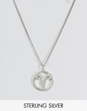 Серебряное ожерелье со знаком зодиака Овен Fashionology. Цвет: серебряный
