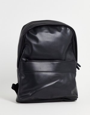 Черный рюкзак из искусственной кожи -Черный цвет ASOS DESIGN