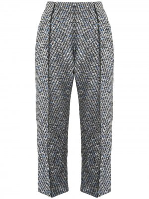 Твидовые укороченные брюки Coohem. Цвет: серый