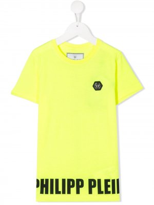 Рубашка-поло с короткими рукавами Philipp Plein Junior. Цвет: желтый