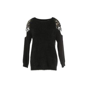 Пуловер с круглым вырезом из тонкого трикотажа RENE DERHY. Цвет: черный