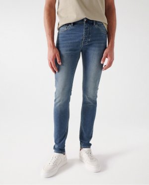 Мужские джинсы скинни средней стирки , синий Salsa Jeans