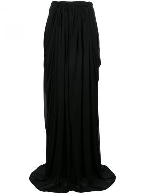 Прозрачная присборенная юбка-макси Antonio Berardi. Цвет: чёрный