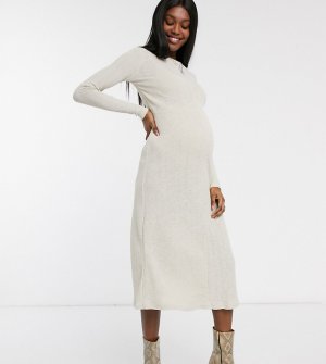 Бежевое платье -Белый Topshop Maternity