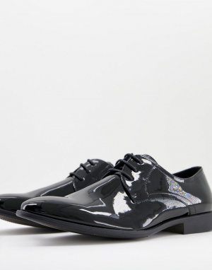 Черные лакированные туфли на шнуровке Moss London-Черный цвет BROS