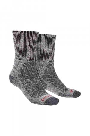 Легкие мягкие носки для походов из мериносовой шерсти , серый Bridgedale