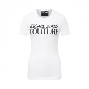 Хлопковая футболка Versace Jeans Couture. Цвет: белый