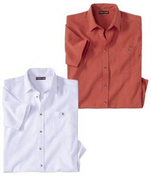 Комплект Рубашек из Гофрированного Крепа — 2 шт. Atlas For Men. Цвет: белый