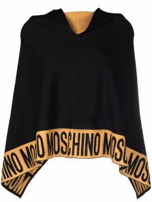 Пончо с логотипом Moschino. Цвет: черный