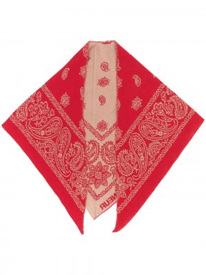 Трикотажный треугольный платок с узором пейсли Maison Flaneur. Цвет: красный