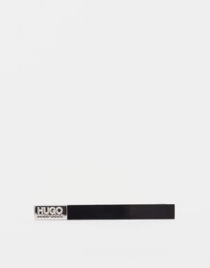 Эмалевый зажим для галстука Hugo Boss. Цвет: черный