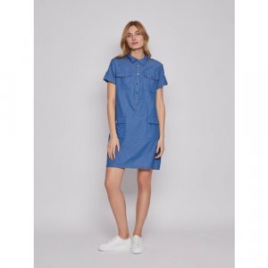 Платье-рубашка , размер XXL, синий Zolla. Цвет: синий
