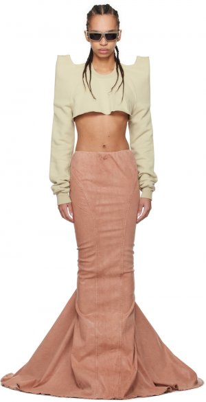 Розовая джинсовая длинная юбка Al Pillar Rick Owens Drkshdw