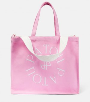 Большая сумка-тоут из парусины с логотипом , розовый Patou