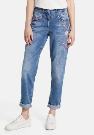 Джинсы Tapered Fit KIA RA MIT FLORALER STICKEREI , цвет blue denim use Gerry Weber