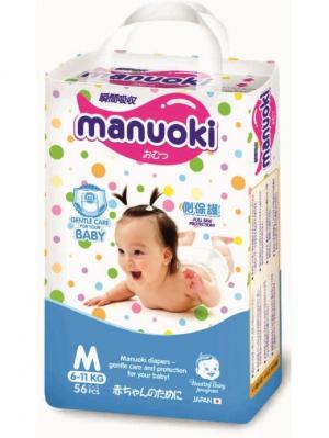 Manuoki Детские подгузники-трусики M (6-11 кг) 44 шт. Цвет: белый