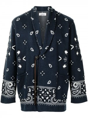 Жаккардовый пиджак с узором Bandana Coohem. Цвет: синий