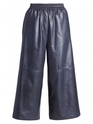 Укороченные кожаные брюки , синий Loewe