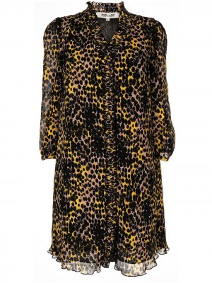 Layla short v-neck dress DVF Diane von Furstenberg. Цвет: черный