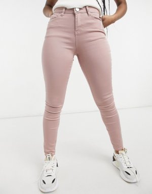 Розовые зауженные джинсы -Розовый цвет Lipsy