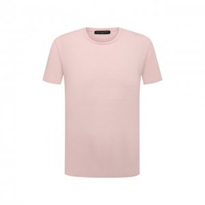 Льняная футболка Daniele Fiesoli. Цвет: розовый