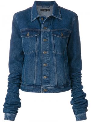 Джинсовая куртка с экстра-длинными рукавами Y/Project. Цвет: синий