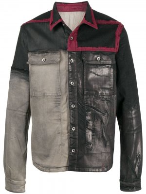 Джинсовая куртка с принтом и вставками Rick Owens DRKSHDW. Цвет: серый