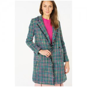Двубортное пальто прямого силуэта в стиле шанель 181408-14927 Розовый 46 Audrey Right. Цвет: розовый