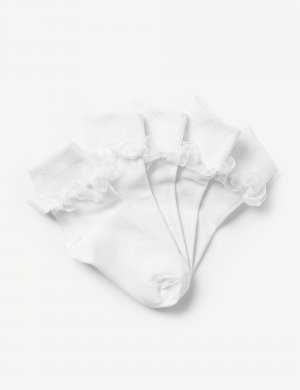 5 упаковок носков с оборками до щиколотки , белый Marks & Spencer