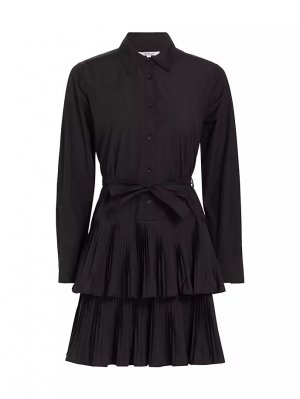 Мини-платье Sterling со складками и длинными рукавами , черный Derek Lam 10 Crosby