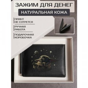 Зажим для купюр , фактура гладкая, черный RUSSIAN HandMade. Цвет: черный/серо-коричневый