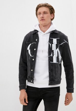 Куртка джинсовая Calvin Klein Jeans. Цвет: черный