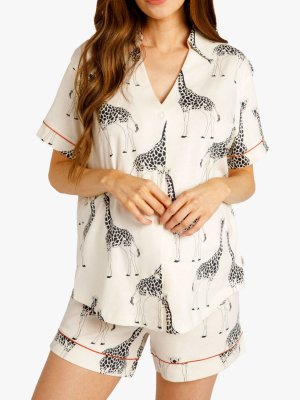 Короткий пижамный комплект для беременных Giraffe из органического хлопка, кремовый Chelsea Peers