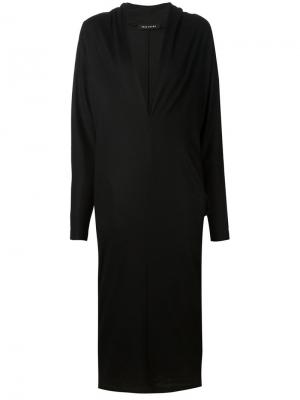 Платье с глубоким V-образным вырезом Zaid Affas. Цвет: чёрный