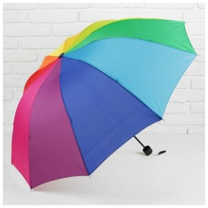 Складной механический зонт Радуга (10 цветов, купол 100 см,Механика) NoBrand