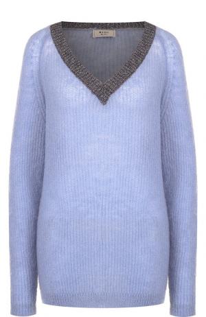 Вязаный пуловер с V-образным вырезом Weill. Цвет: голубой