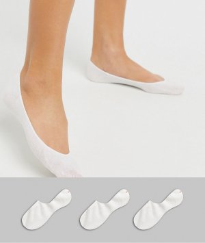 3 пары белых невидимых носков -Белый Monki