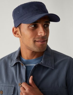 Бейсбольная кепка из чистого хлопка , темно-синий Marks & Spencer