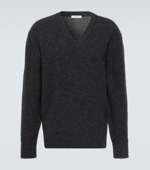 Шерстяной свитер с v-образным вырезом , серый Lemaire