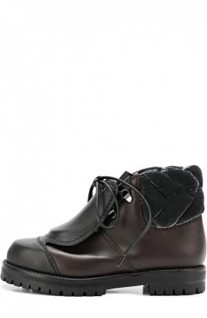 Кожаные ботинки со скрытой шнуровкой Marco de Vincenzo. Цвет: черный
