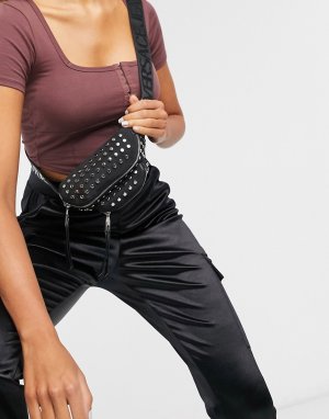 Сумка-кошелек на пояс с заклепками -Черный Versace Jeans Couture