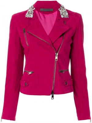 Байкерская куртка с отделкой Simonetta Ravizza. Цвет: розовый
