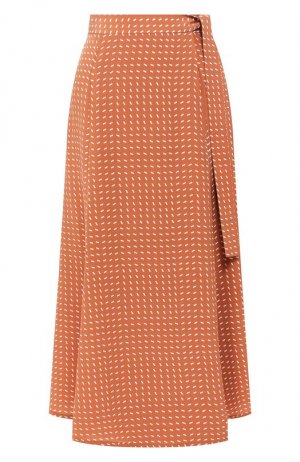 Шелковая юбка Loro Piana. Цвет: оранжевый