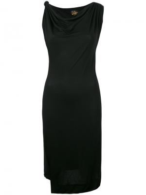 Коктейльное платье с драпировками Vivienne Westwood Anglomania. Цвет: чёрный