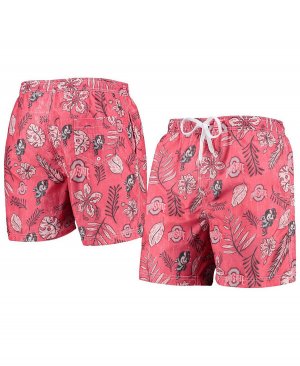 Мужские плавки Scarlet Ohio State Buckeyes в винтажном стиле с цветочным принтом Wes & Willy