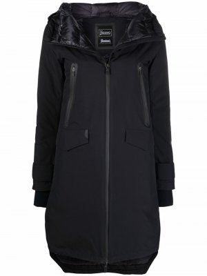 Hooded zip-up coat Herno. Цвет: черный