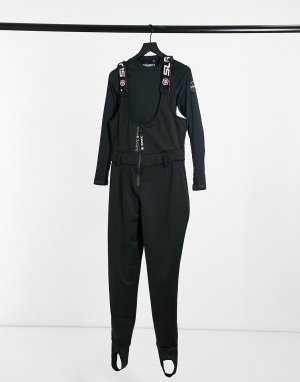 Горнолыжные брюки-комбинезон черного цвета Amity 8K-8K-Черный Surfanic