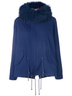 Пальто-парка со шнурком Forte Couture. Цвет: синий